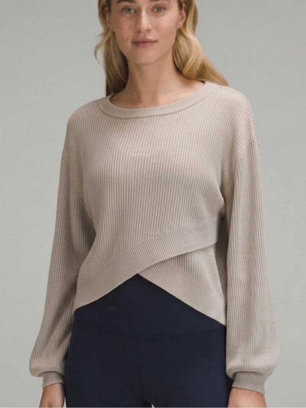 lululemon Reversible Crossover Sweater in bone size 4